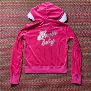 VICTORIAS SECRET VELOUR PINK SANTA BABY JACKET